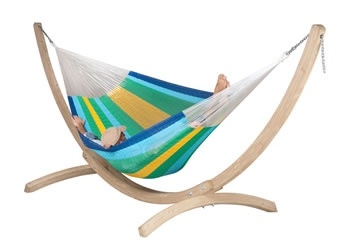 Zestaw hamakowy: siatkowy hamak Mexicana ze stojakiem Barco