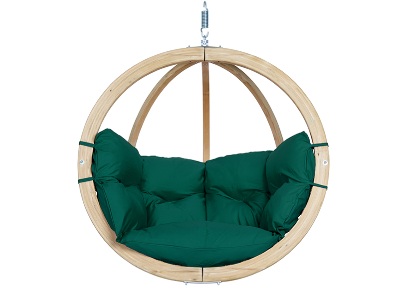 Fotel hamakowy drewniany, Zielony Globo chair weatherproof