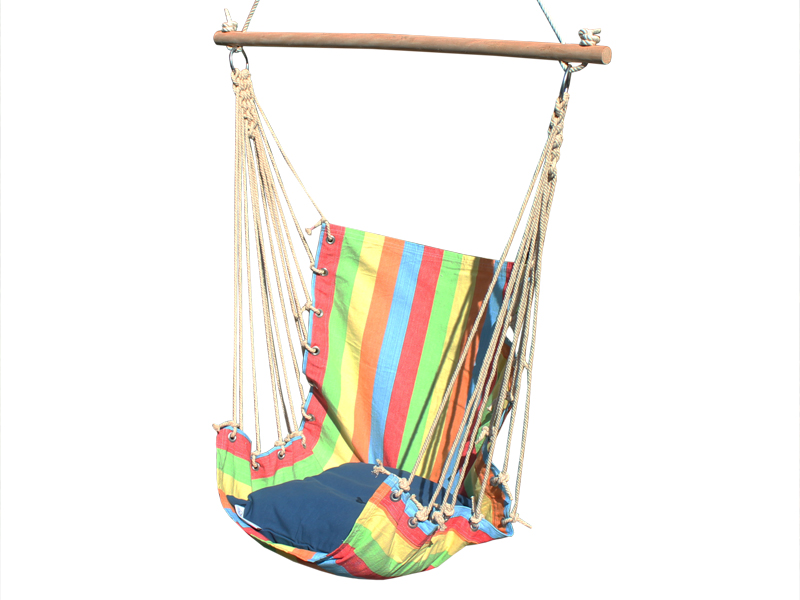 Hammock chair with pillows and a mounting kit