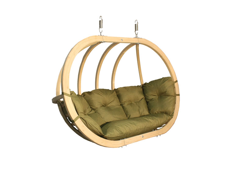 Fotel hamakowy drewniany, pistacjowy Swing Chair Double (2)