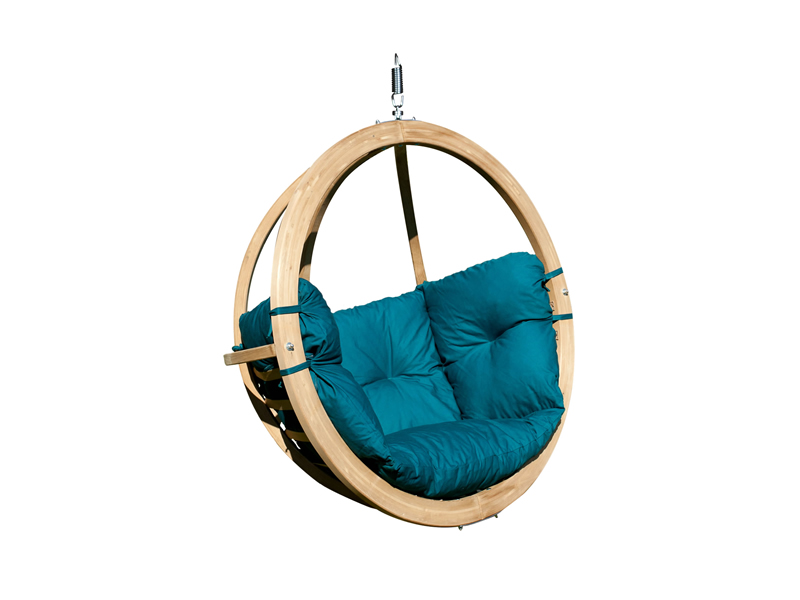 Fotel hamakowy drewniany, Zielony Swing Chair Single