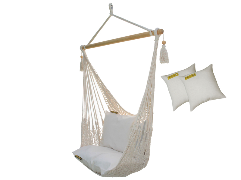 Rope hammock chair with pillows - AHC-8-PZS