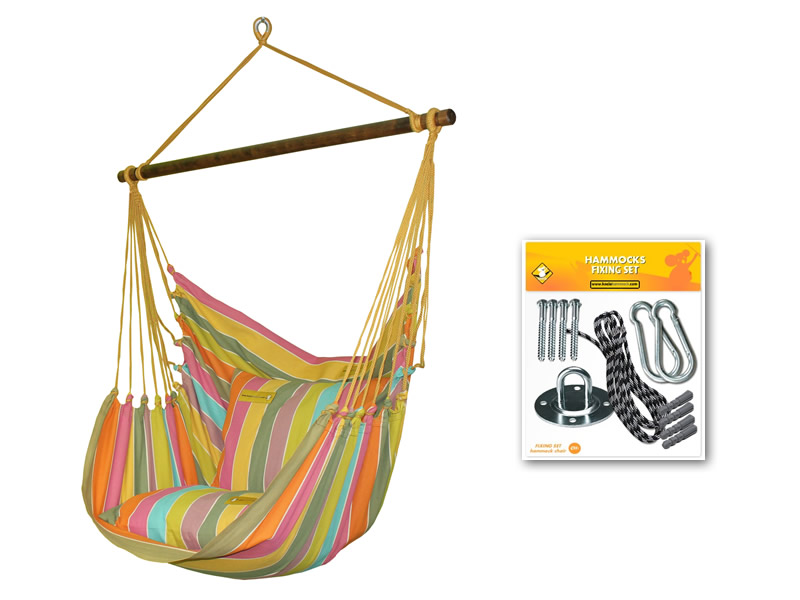 Hammock chair lounger HCXL with fixing set