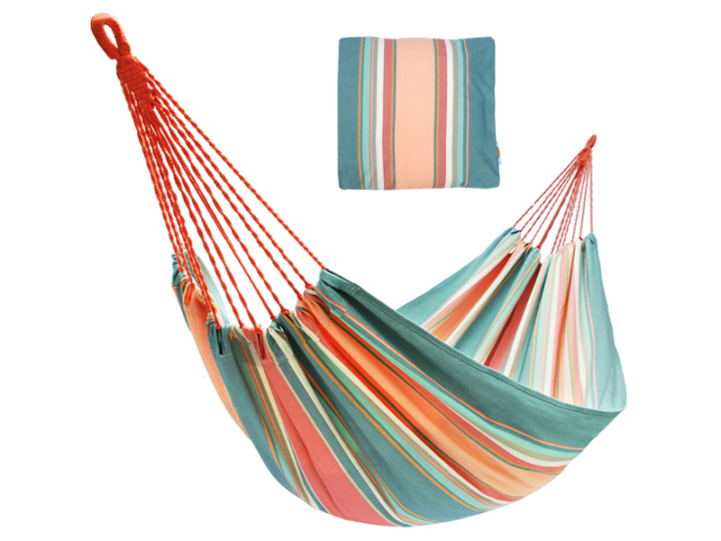 Hamak jednoosobowy z poduszką 50x50 cm, HPZC, niebiesko-różowy (356)