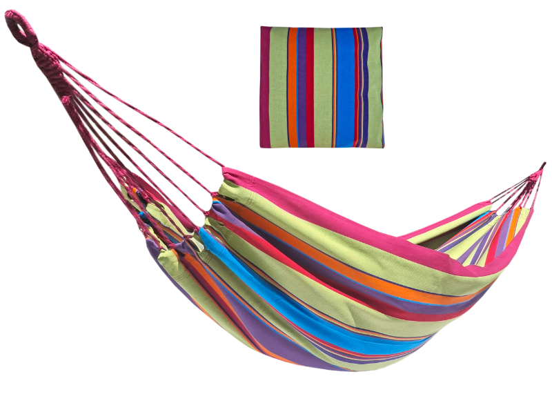 Hamak jednoosobowy z poduszką 50x50 cm, HPZC, zielono-niebieski (355)