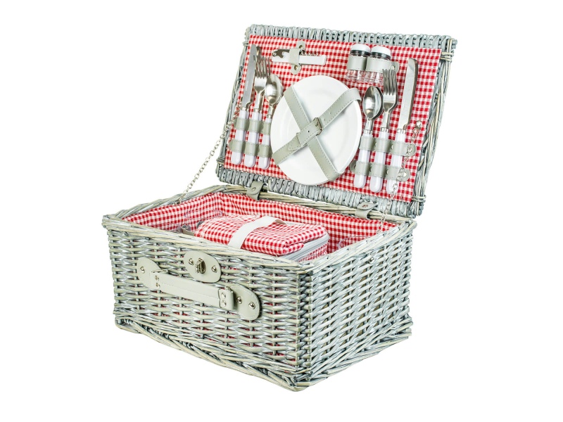 Kosz koszyk piknikowy z wikliny termotorba sztućce dla 4 osób, 0000012308