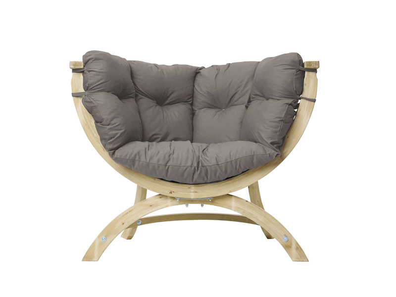 Fotel drewniany, Siena Uno weatherproof, szary (Taupe)