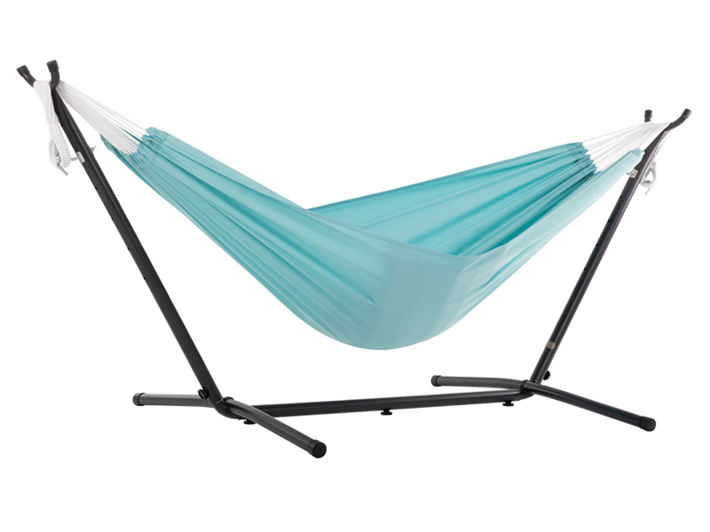 Hamak Combo + stojak metalowy 8f, C8POLY, błękitny (13)