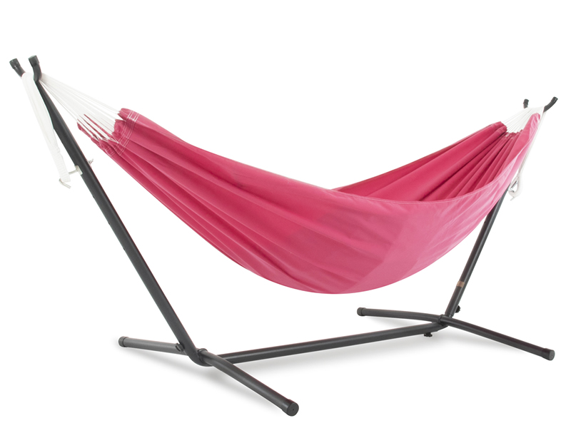 Hamak Combo + stojak metalowy 8f, C8POLY, różowy (16)