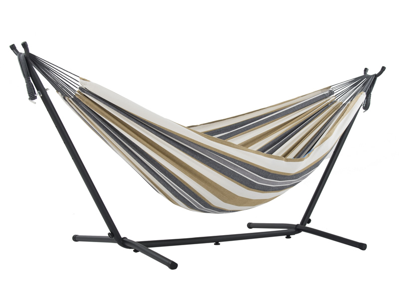 Hamak Combo + stojak metalowy 8f, UHSDO8, brązowo-biały (UHSDO8-25)