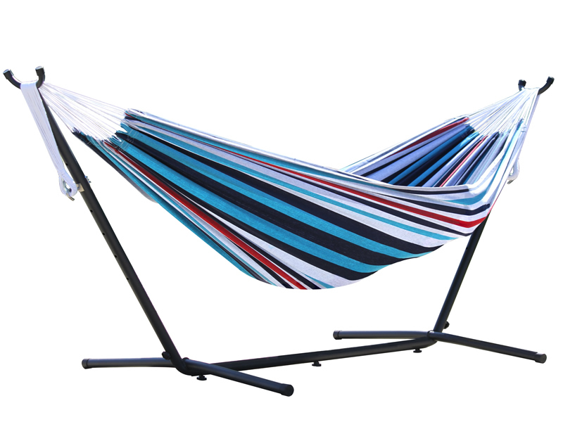 Hamak Combo + stojak metalowy 8f, UHSDO8, niebiesko-biały (UHSDO8-12)