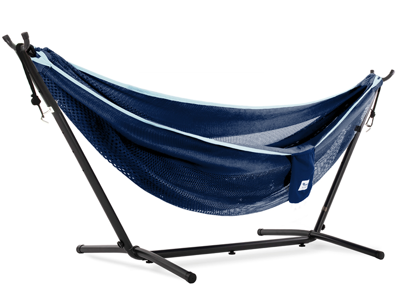 Hamak Mesh + stojak metalowy 9f, C9MESH, Granatowy (42)