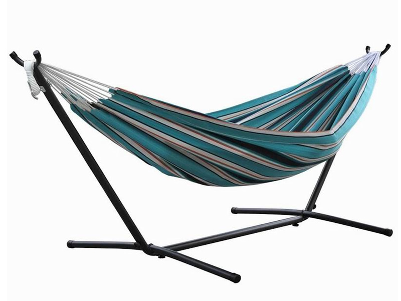 Hamak Sunbrella + stojak metalowy 8f, C8SUN, niebieski / turkusowy (T)