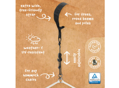 Suspension for Hammock Chairs/Lounger TreeMount Black, TMG45 - black(9)