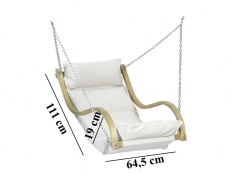 Drewniany fotel hamakowy, Fat Chair - ecru(Creme)