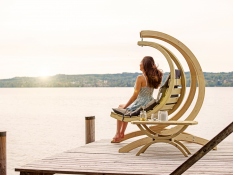 Drewniany fotel hamakowy, Swing Chair - szary(Anthracite)