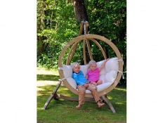 Fotel hamakowy drewniany, Globo chair natura - ecru(Natura)