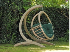 Fotel hamakowy drewniany, Globo chair weatherproof - zielony(Verde)