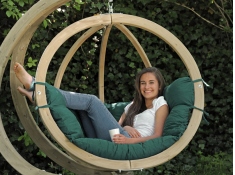 Fotel hamakowy drewniany, Globo chair weatherproof - zielony(Verde)