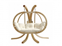 Fotel hamakowy dwuosobowy drewniany, Globo Royal Chair natura - ecru(Natura)