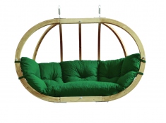 Fotel hamakowy dwuosobowy drewniany, Globo Royal chair weatherproof - zielony(Verde)