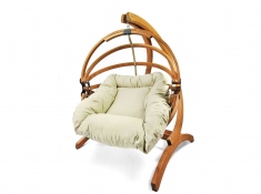 Fotel hamakowy drewniany, Gaya (M)-B - miodowy beż(2)