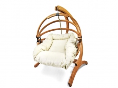 Fotel hamakowy drewniany, Gaya (M)-E - ecru(1)