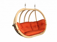 Fotel hamakowy drewniany, Swing Chair Double (3) - Czerwony(4)