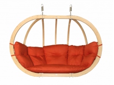 Fotel hamakowy drewniany, Swing Chair Double (3) - Czerwony(4)