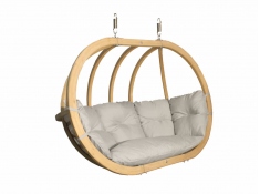 Fotel hamakowy drewniany, Swing Chair Double (3) - kremowy(2)