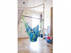 Wide hammock chair with a foot rest, HC-COMFY - blue(242)