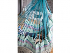Wide hammock chair with a foot rest, HC-COMFY - green(297)