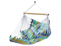 Wide hammock chair with a foot rest, HC-COMFY - green-blue(354)