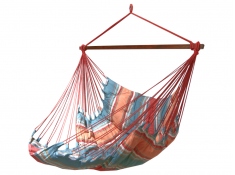 Wide hammock chair with a foot rest, HC-COMFY - blue-pink(356)