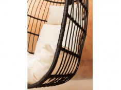 Wiklinowy fotel hamakowy w stylu śródziemnomorskim, Viki - czarny(10)