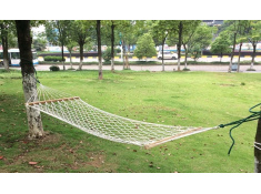 Duży hamak jednoosobowy 260x80cm biały siatka, 0000003859