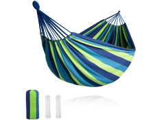 Szary metalowy stelaż na hamak + hamak dwuosobowy, ZEST-739GRAY+220X160