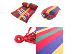 Szary metalowy stelaż na hamak + hamak dwuosobowy, ZEST-739GRAY+220X160