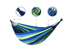 Szary metalowy stelaż na hamak + hamak dwuosobowy, ZEST-739GRAY+220X160