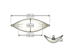 Szary metalowy stelaż na hamak + hamak dwuosobowy, ZEST-739GRAY+220X160