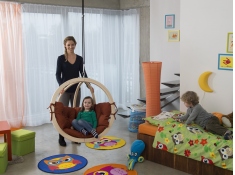 Fotel hamakowy dla dzieci, Kids Globo - Czerwony(Terracotta)