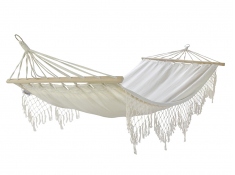 Boho style hammock with spreader bars
