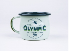 Smaltovaný hrnek, U.S.National Parks - zelený hrášek(Olympic)