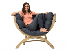Fotel drewniany, Siena Uno weatherproof - szaro-czarny(Anthracite)