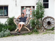 Fotel drewniany, Siena Uno weatherproof - szary(Taupe)