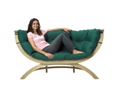 Fotel dwuosobowy drewniany, Siena Due weatherproof - zielony(Verde)
