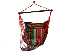 Wide hammock chair with a foot rest, HC-FR - red-black(334)