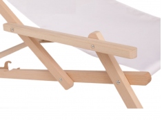 Drewniany leżak z podłokietnikiem, Swing Sunbed Plus - ecru(1)