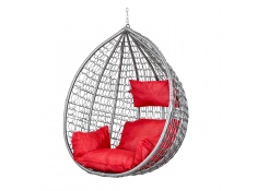 Fotel wiszący bujany kosz huśtawka kokon gniazdo szary mocowanie, ZEST-SW001G+Z02+POD