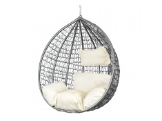 Fotel wiszący bujany kosz huśtawka kokon gniazdo szary mocowanie, ZEST-SW001G+Z02+POD